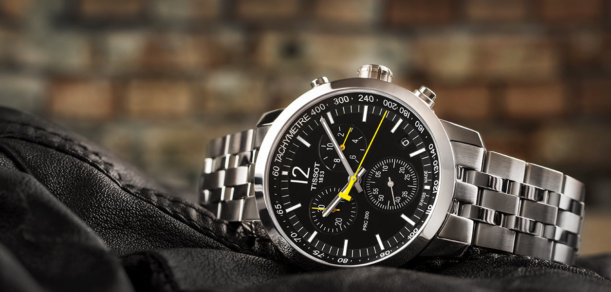 Tissot PRC 200 Chronograph Black Dial Silver Stainless Steel Watch For Men - T114.417.11.057.00 Watches Tissot   