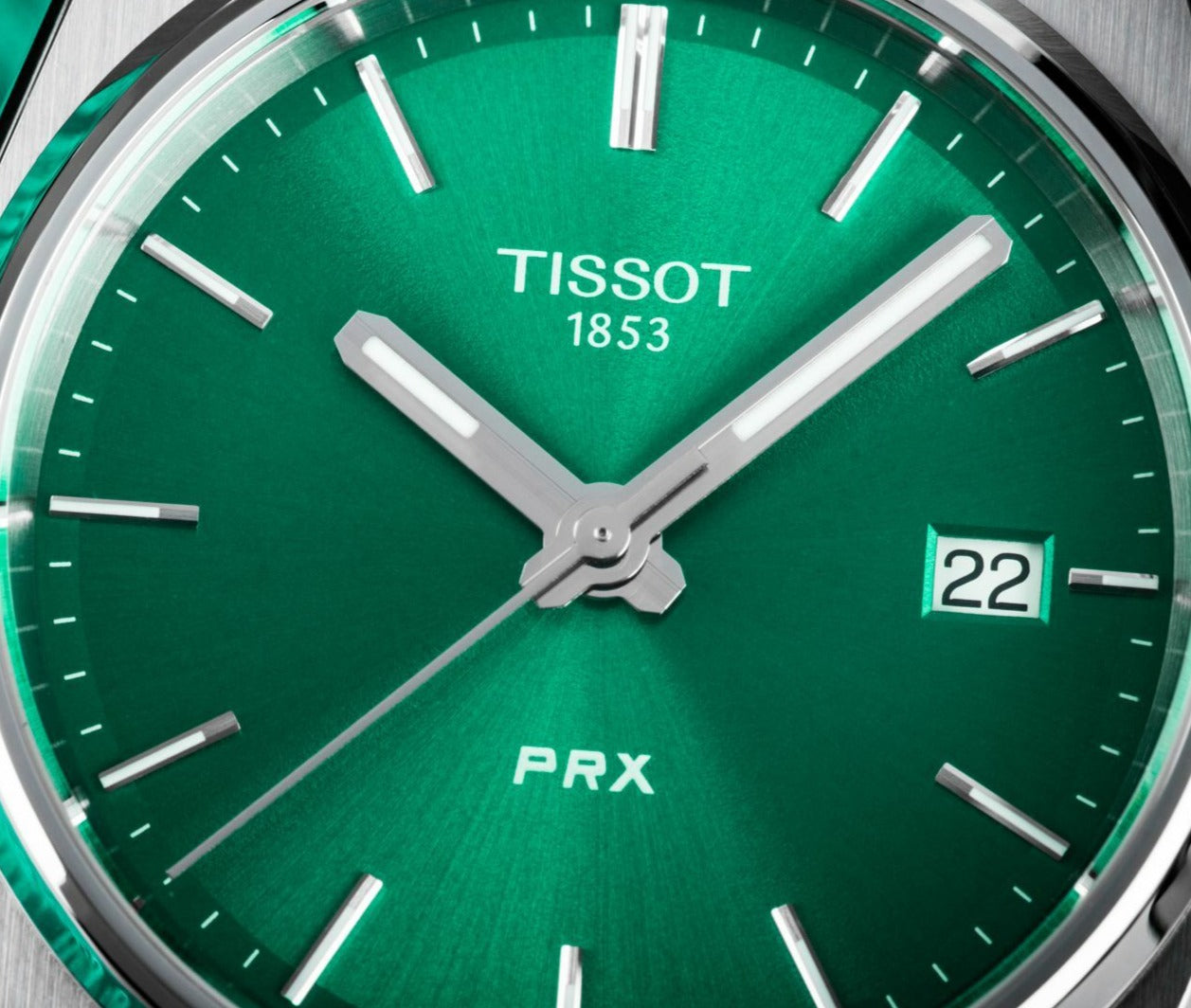 Tissot PRX Quartz Green Dial Stainless Steel Strap Watch for Women - T137.210.11.081.00 Watches Tissot   