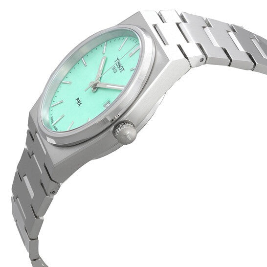 Tissot PRX Quartz Light Green Dial Stainless Steel Strap Watch for Men - T137.410.11.091.01 Watches Tissot   