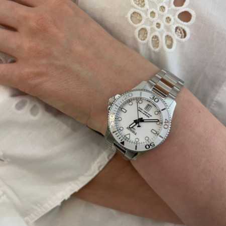 Tissot Seastar 1000 Lady Quartz 36mm White Dial Stainless Steel Strap Unisex Watch - T120.210.11.011.00 Watches Tissot   