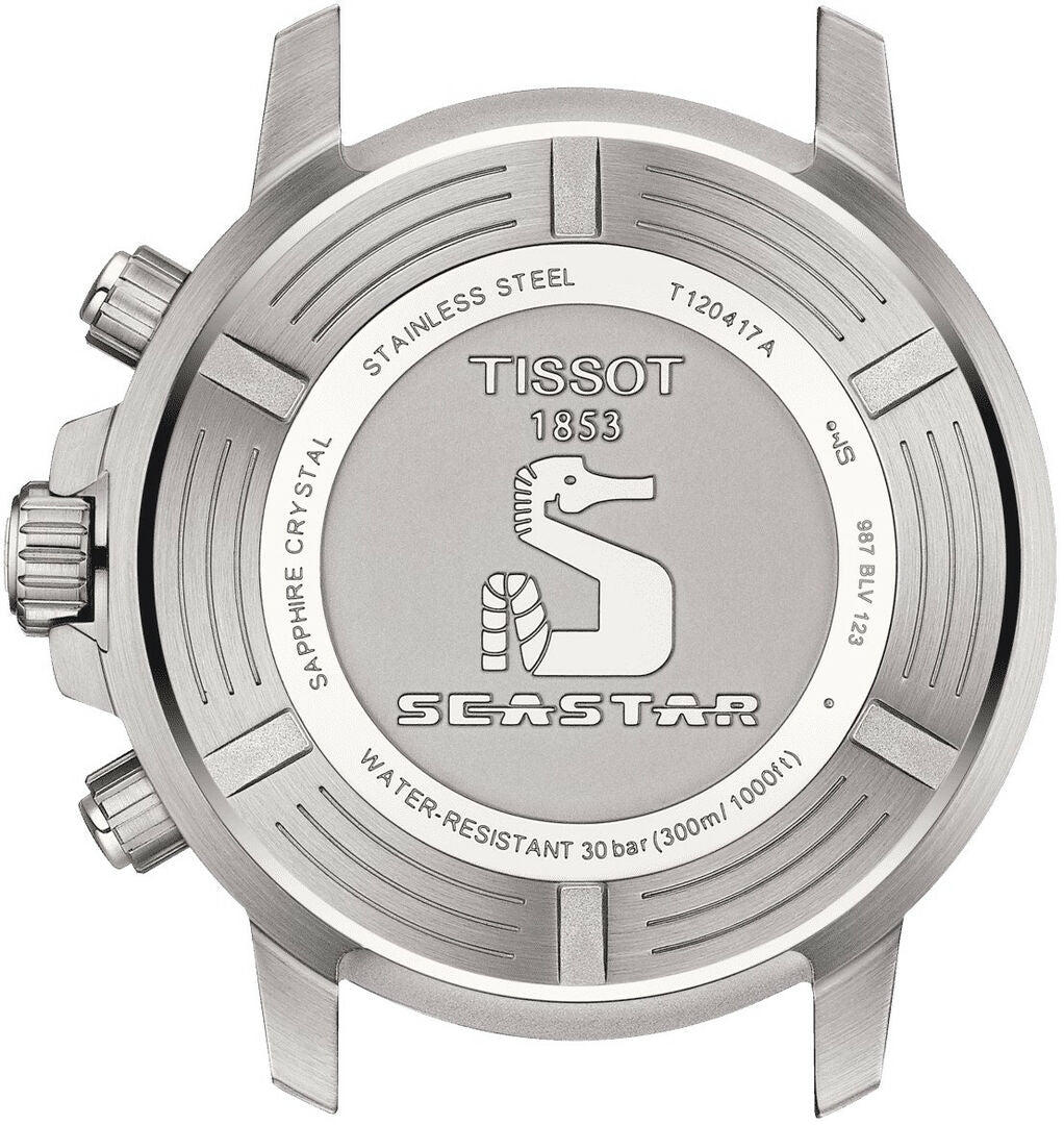 Tissot Seaster 1000 Chronograph Green Dial Silver Steel Strap Watch For Men - T120.417.11.091.01 Watches Tissot   