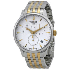 Tissot T Classic Tradition Chronograph White Dial Two Tone Mesh Bracelet Watch For Men - T063.617.22.037.00 Watches Tissot   