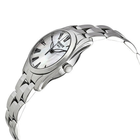 Tissot T Wave T Lady Mother of Pearl Dial Silver Steel Strap Watch For Women - T112.210.11.113.00 Watches Tissot   