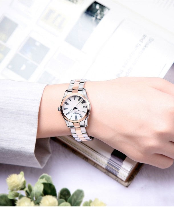 Tissot T Wave Mother of Pearl Dial Two Tone Stainless Steel Strap Watch For Women - T112.210.22.113.01 Watches Tissot   