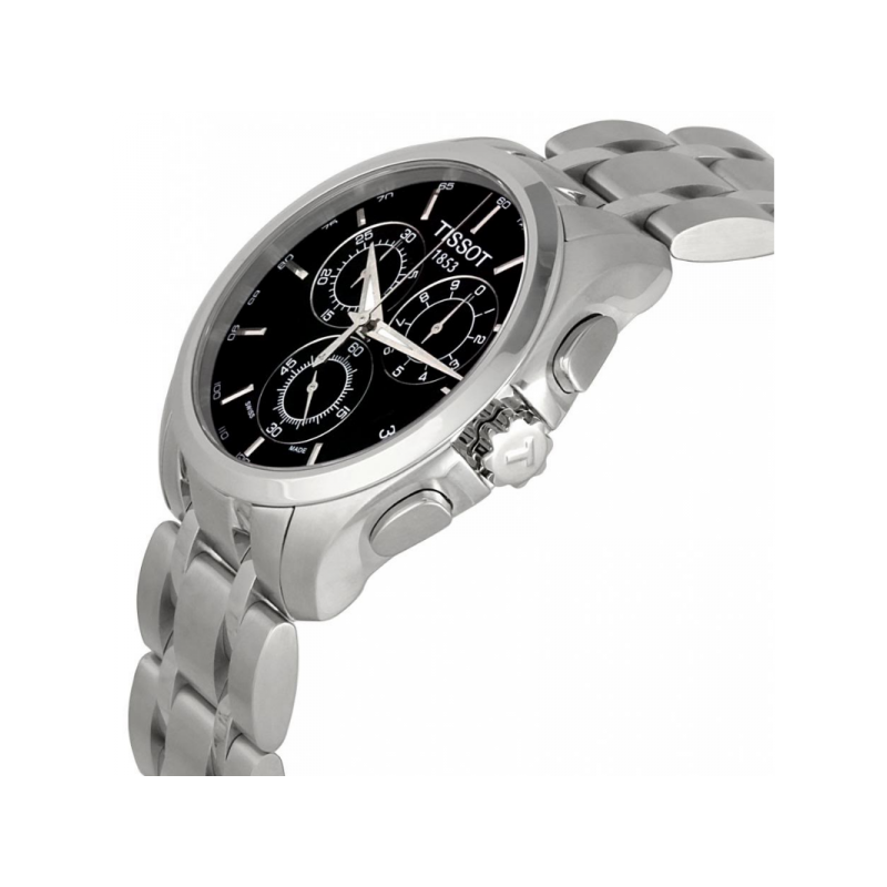 Tissot Couturier Chronograph Black Dial Silver Steel Strap Watch For Men - T035.617.11.051.00 Watches Tissot   