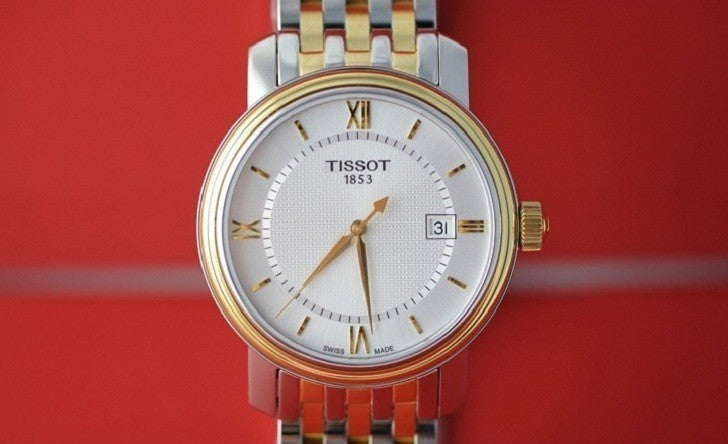 Tissot T Classic Bridgeport Silver Dial Two Tone Mesh Bracelet Watch For Men - T097.410.22.038.00 Watches Tissot   