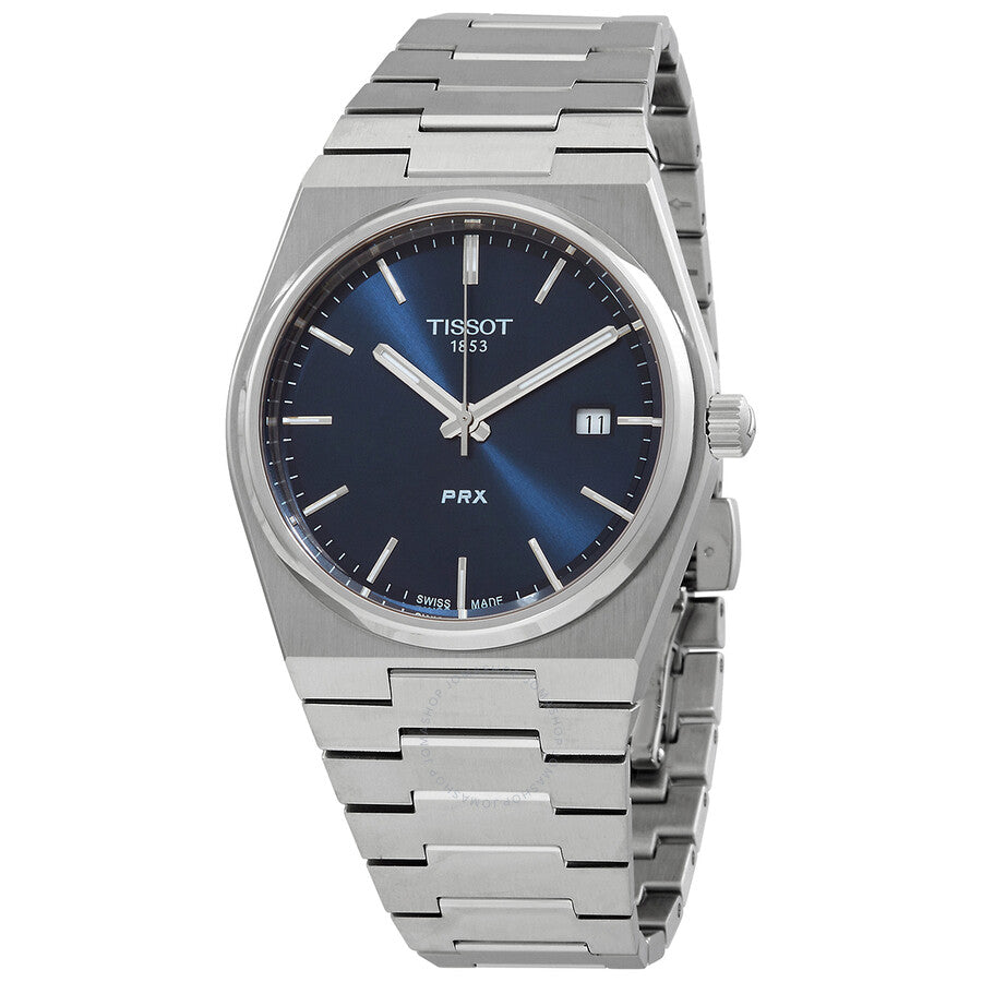 Tissot T Classic PRX Blue Dial Silver Steel Strap Watch For Men - T137.410.11.041.00 Watches Tissot   