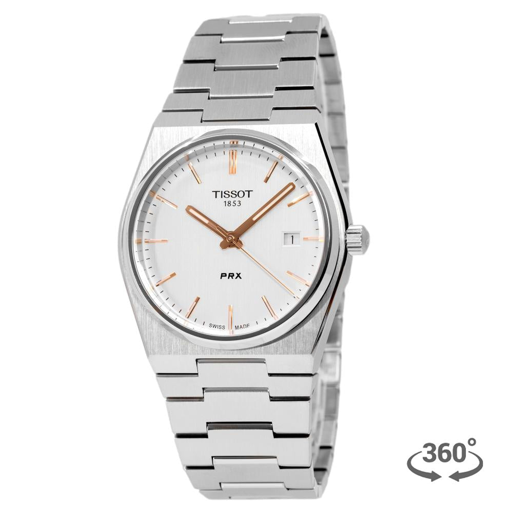 Tissot PRX 40mm Quartz Silver Dial Stainless Steel Strap Watch for Men - T137.410.11.031.00 Watches Tissot   