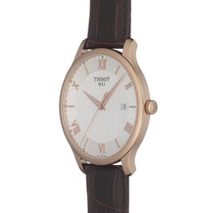 Tissot T Classic Tradition White Dial Brown Leather Strap Watch For Men - T063.610.36.037.00 Watches Tissot   