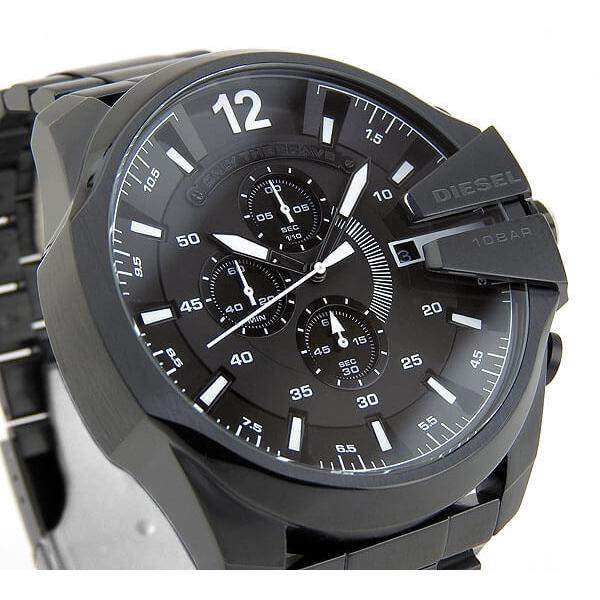 Diesel Mega Chief Chronograph Black Stainless Steel Watch For Men - DZ4283 Watches Diesel   