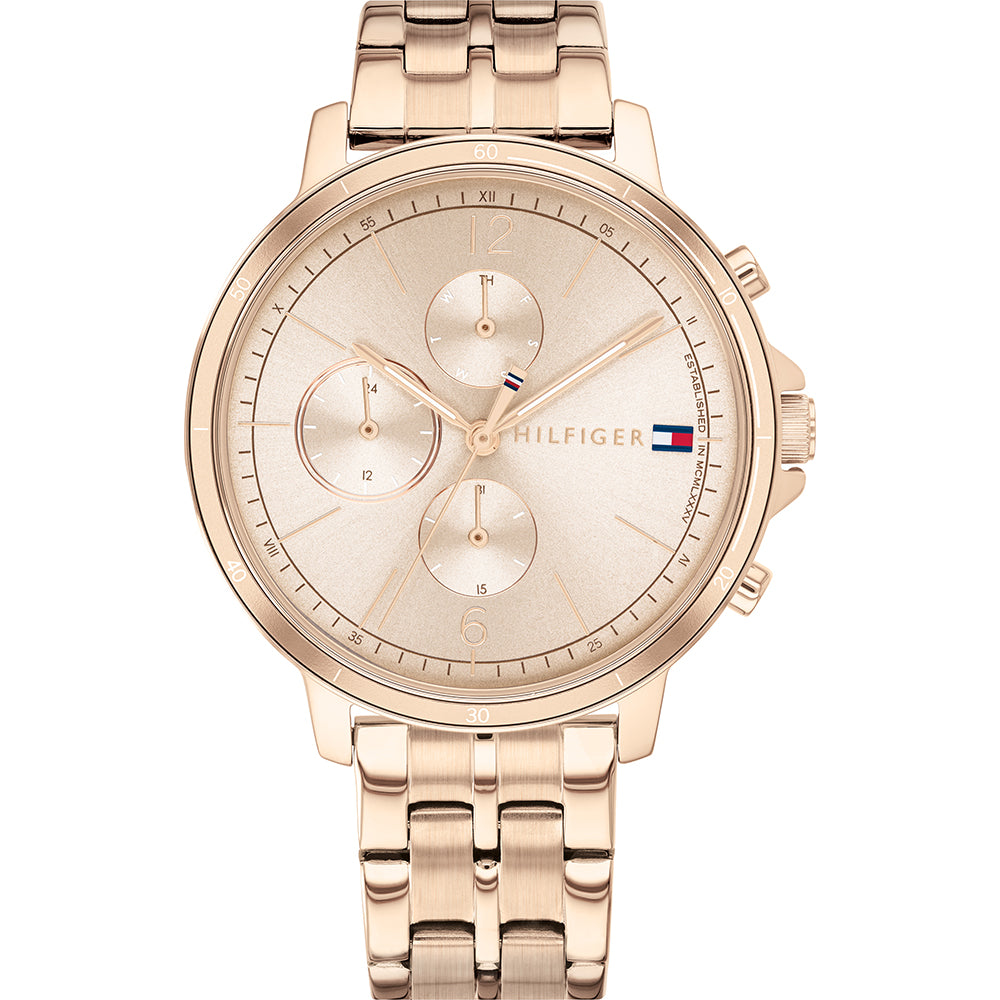 Tommy Hilfiger Carly Rose Gold Dial Rose Gold Stainless Steel Strap Watch for Women - 1781788 Watches Tommy Hilfiger   