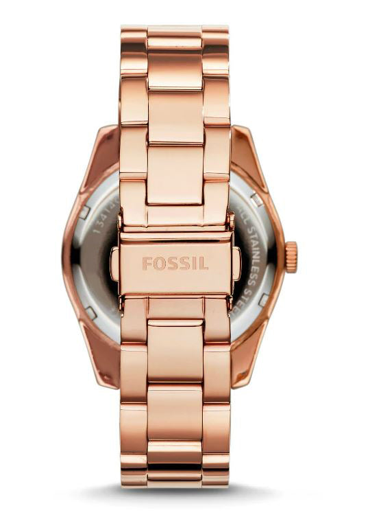 Fossil Boyfriend Multifunction Rose Gold Dial Rose Gold Steel Strap Watch for Women - ES3885 Watches Fossil   