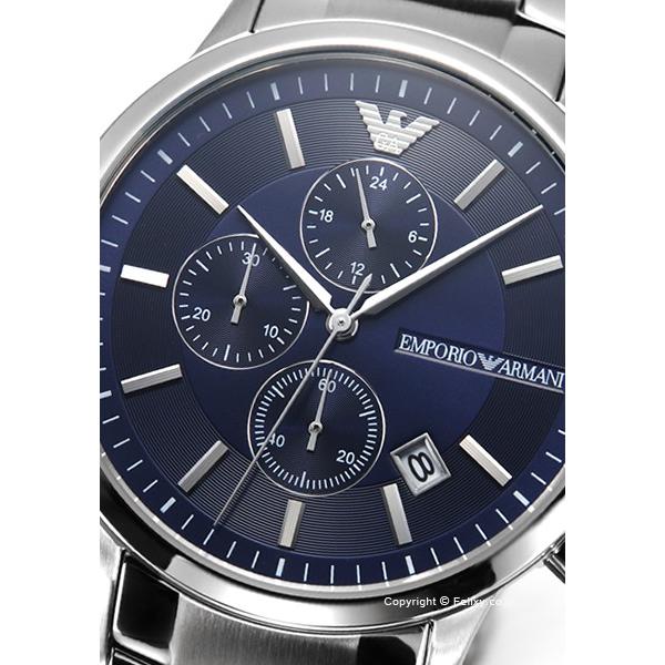 Emporio Armani Renato Chronograph Blue Dial Stainless Steel Strap Watch For Men - AR11164 Watches Emporio Armani   