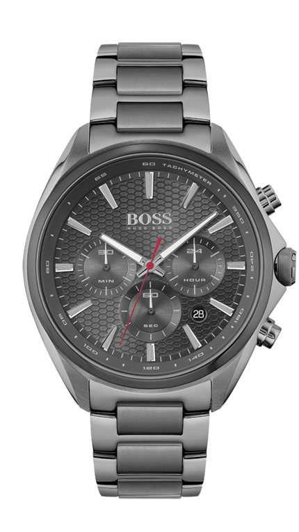 Hugo Boss Distinct Grey Dial Gren Steel Strap Watch for Men - 1513858 Watches Hugo Boss   