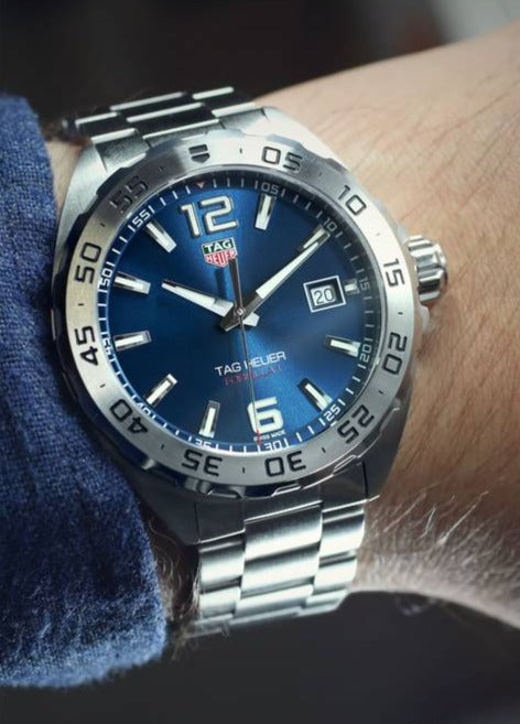 Tag Heuer Formula 1 Stainless Steel 41mm Blue Dial Silver Steel Strap Watch for Men - WAZ1118.BA0875 Watches Tag Heuer   