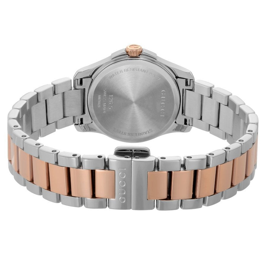 Gucci G Timeless Grey Dial Two Tone Steel Strap Watch For Women - YA126527 Watches Gucci   