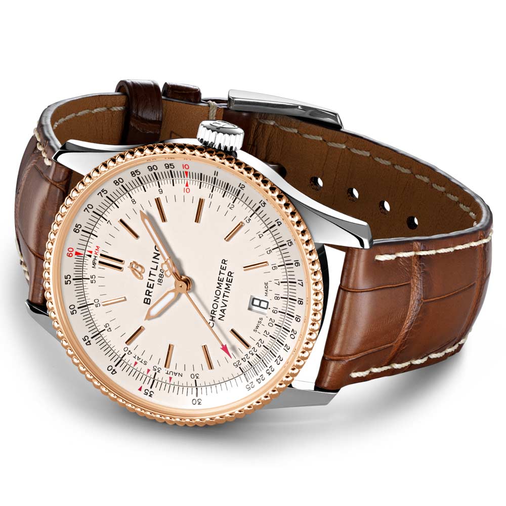 Breitling Navitimer Automatic 38mm Leather Strap Mens Watch - A17325211G1P1 Watches Breitling   