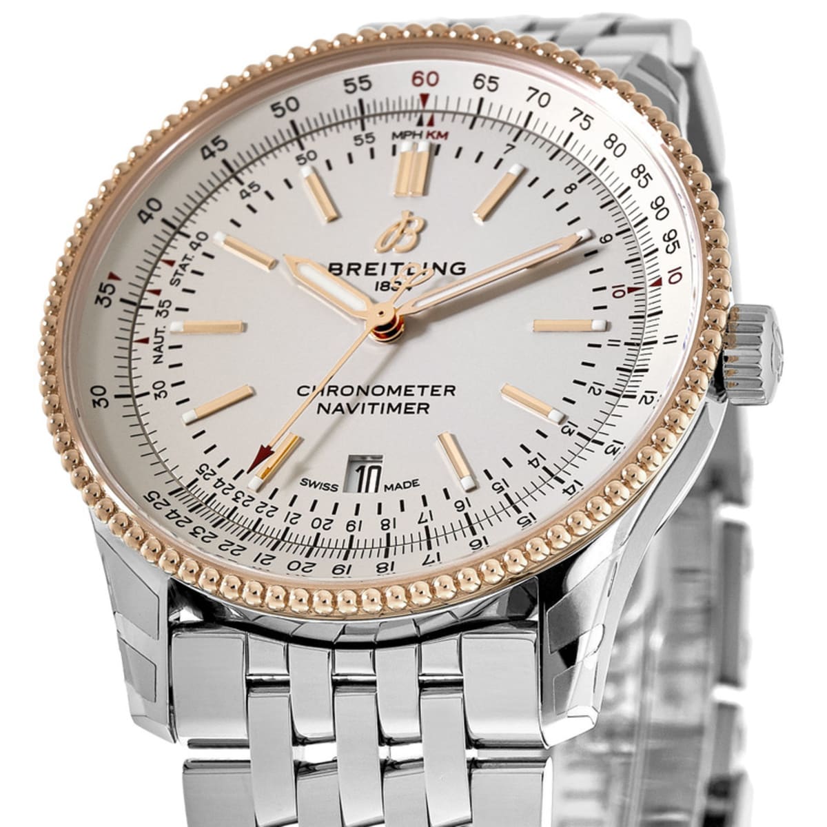 Breitling Navitimer Automatic 41mm White Dial Silver Stainless Steel Mens Watch - U17326211G1A1 Watches Breitling   