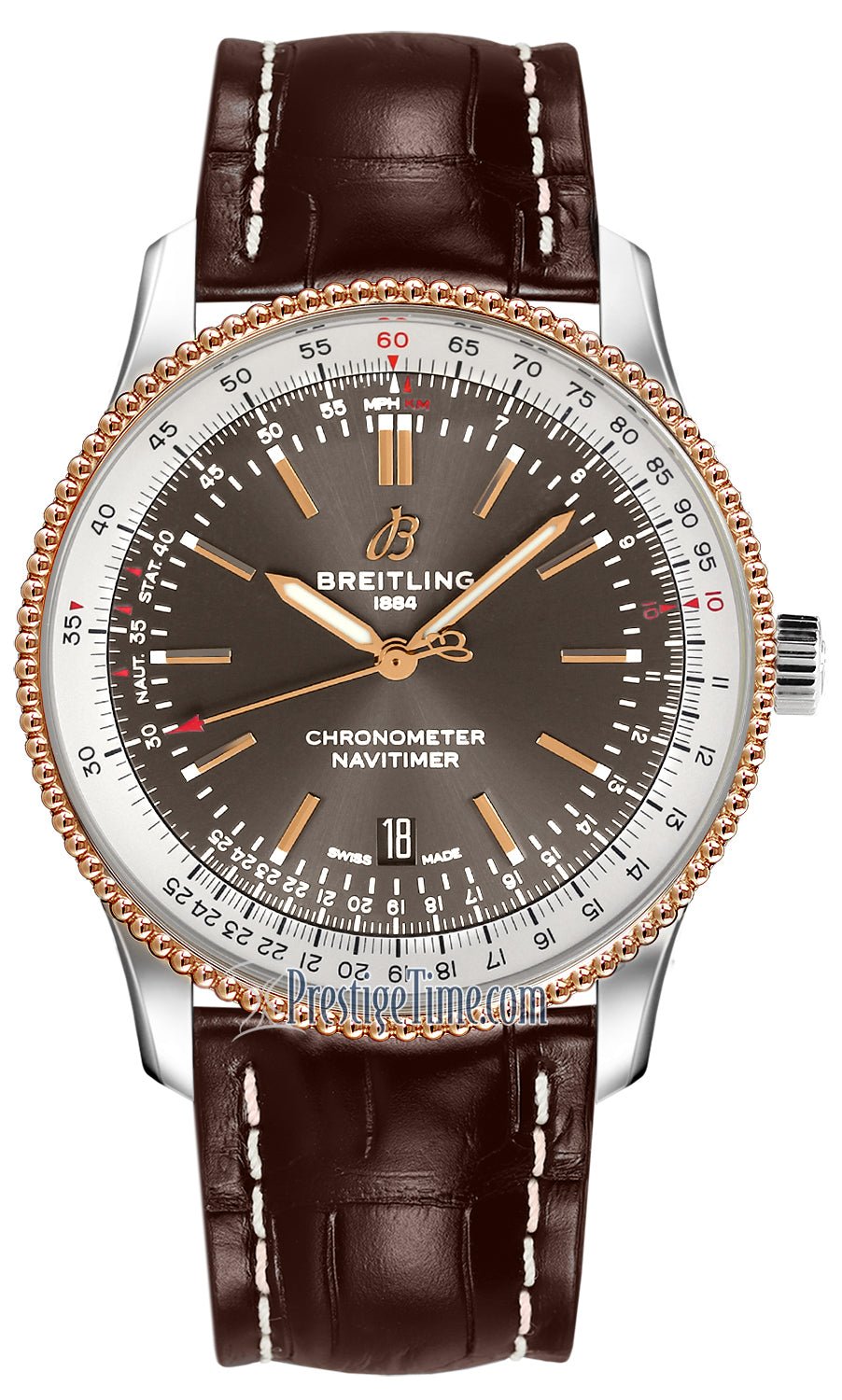 Breitling Navitimer 1 Automatic 41mm Brown Dial Brown Leather Strap Mens Watch - U17326211M1P2 Watches Breitling   