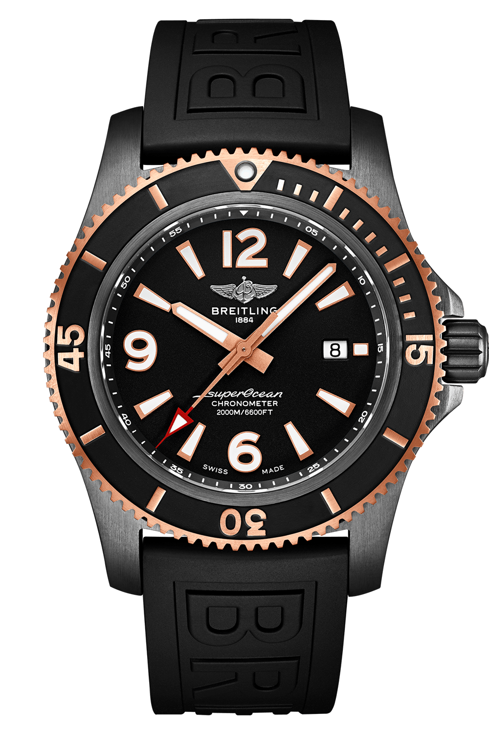 Breitling Superocean Automatic 46mm Black Dial Black Rubber Strap Watch for Men - U17368221B1S1 Watches Breitling   