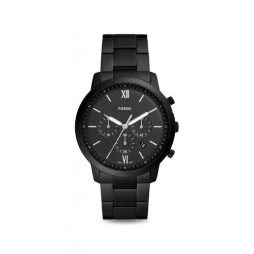 Fossil Neutra Chronograph Black Dial Black Steel Strap Watch for Men - FS5474 Watches Fossil   