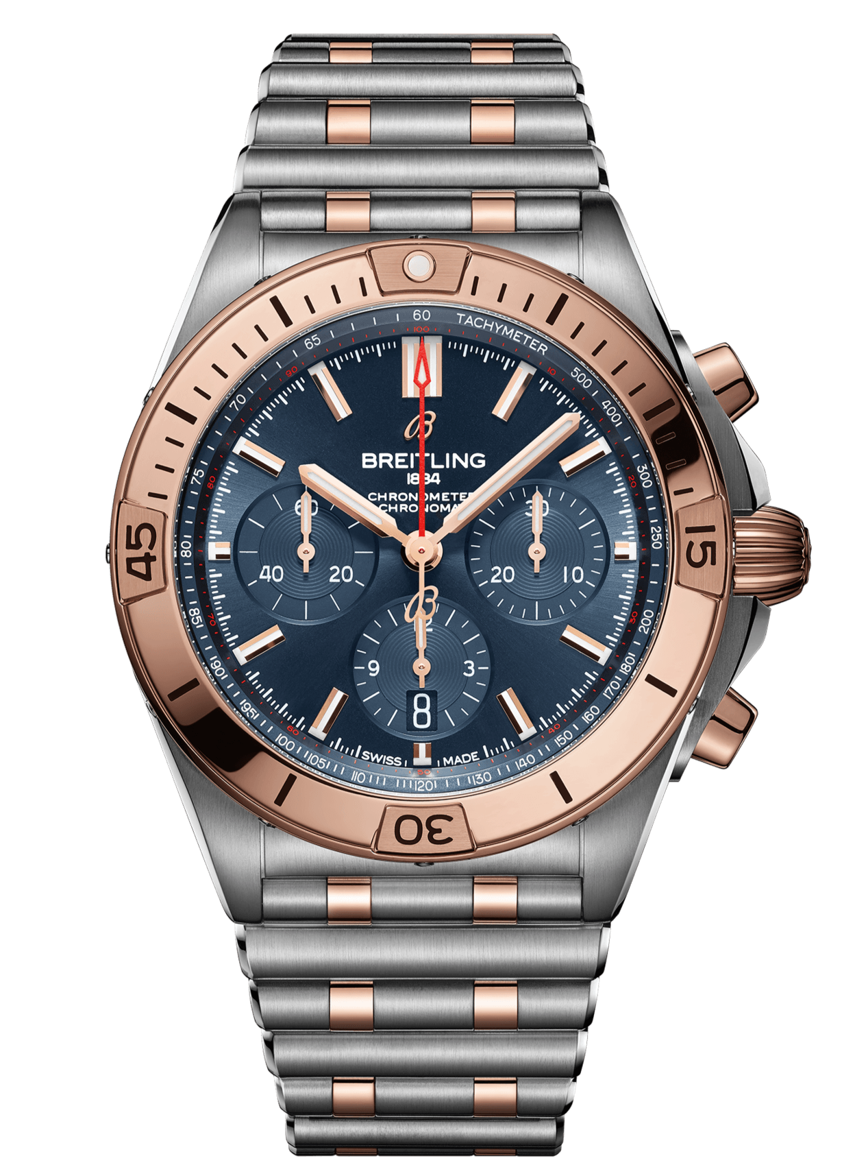 Breitling Chronomat B01 42mm Blue Dial Two Tone Steel Strap Watch for Men - UB0134101C1U1 Watches Breitling   