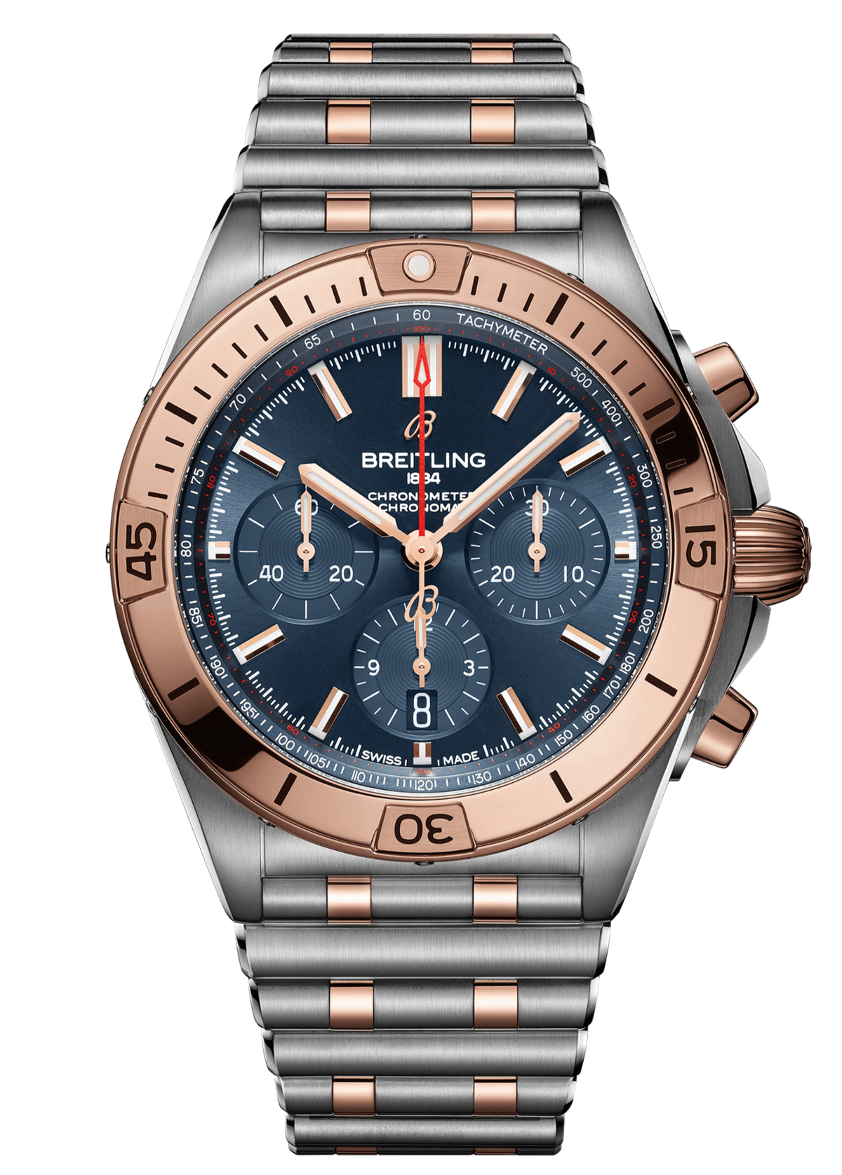 Breitling Chronomat B01 42mm Blue Dial Two Tone Steel Strap Watch for Men - UB0134101C1U1 Watches Breitling   