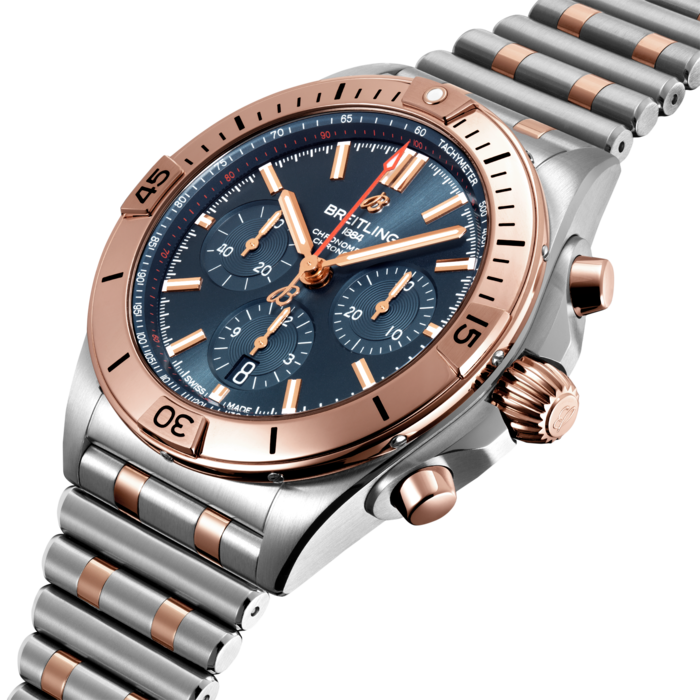 Breitling Chronomat B01 42mm Blue Dial Two Tone Steel Strap Watch for Men - UB0134101C1U1 Watches Breitling   