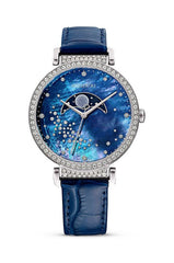 Swarovski Passage Moon Phase Blue Dial Blue Leather Strap Watch for Women - 5613320 Watches Swarovski   
