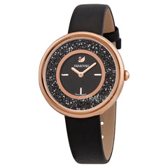 Swarovski Crystalline Pure Black Dial Black Leather Strap Watch for Women - 5275043 Watches Swarovski   