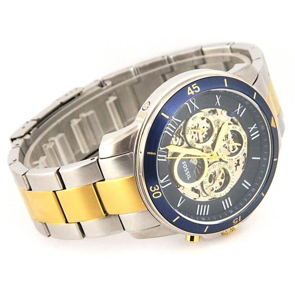 Fossil Grant Sport Automatic Skeleton Blue Dial Two Tone Steel Strap Watch for Men - ME3141 Watches Fossil   