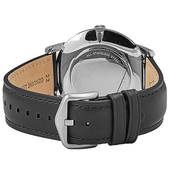 Fossil The Minimalist Three Hand Black Dial Black Leather Strap Watch for Men - FS5398 Watches Fossil   