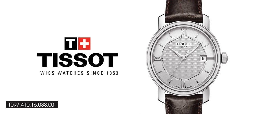 Tissot T Classic Bridgeport Brown Leather Strap Watch For Men - T097.410.16.038.00 Watches Tissot   