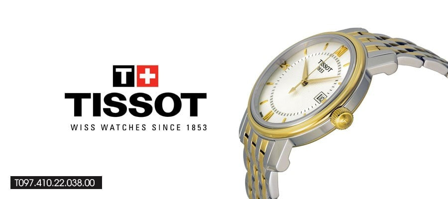 Tissot T Classic Bridgeport Silver Dial Two Tone Mesh Bracelet Watch For Men - T097.410.22.038.00 Watches Tissot   