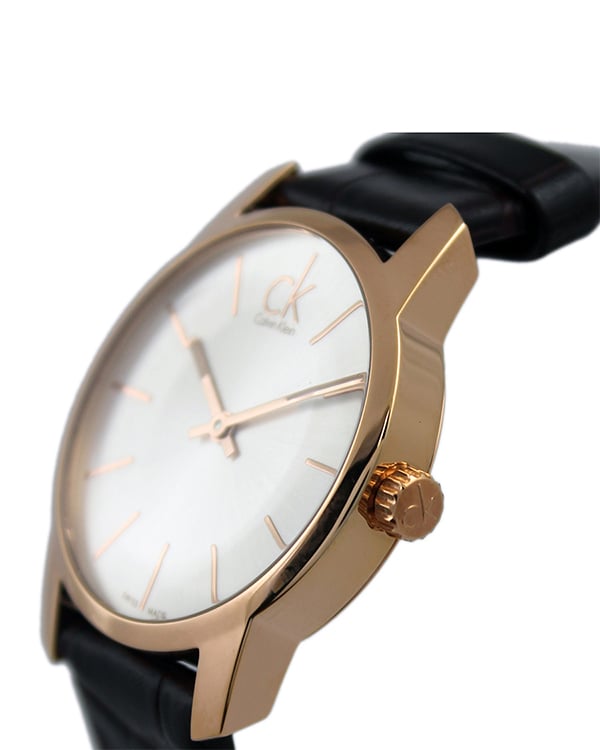 Calvin Klein City White Mother of Pearl Dial Brown Leather Strap Watch for Women - K2G23620 Watches Calvin Klein   