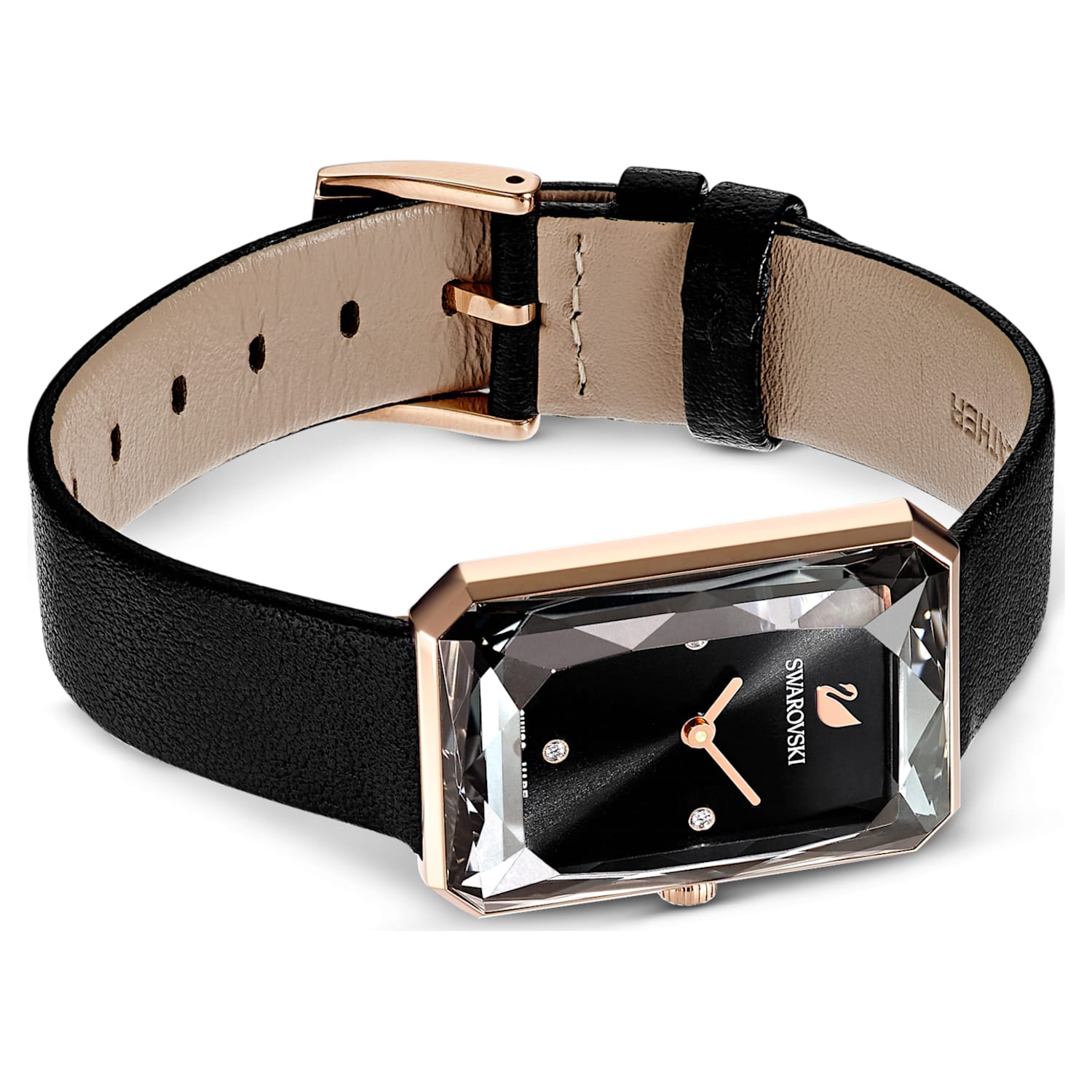 Swarovski Uptown Black Dial Black Leather Strap Watch for Women - 5547710 Watches Swarovski   