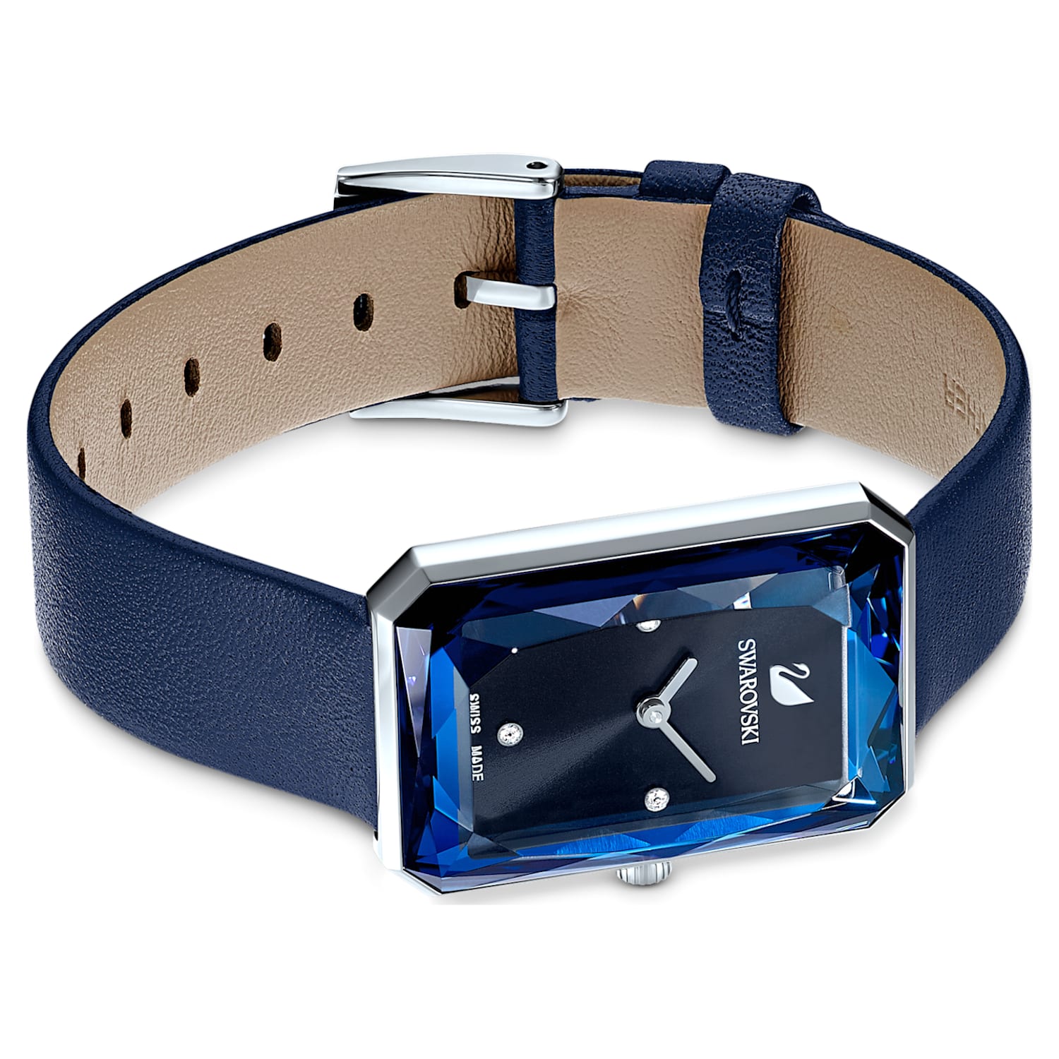 Swarovski Uptown Crystal Blue Dial Blue Leather Strap Watch for Women - 5547713 Watches Swarovski   