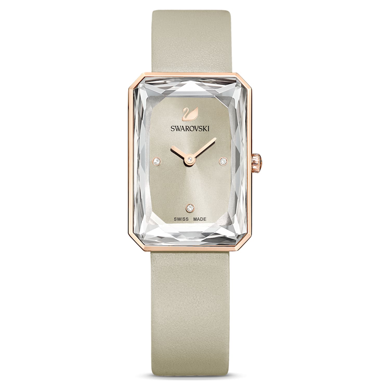 Swarovski Uptown Crystal Grey Dial Grey Leather Strap Watch for Women - 5547716 Watches Swarovski   