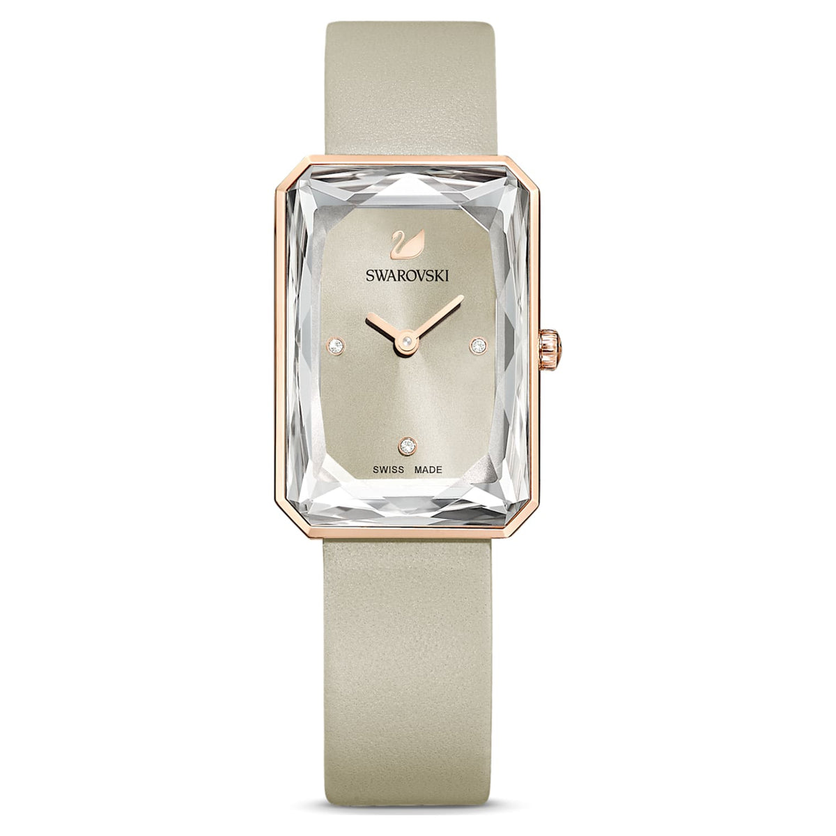 Swarovski Uptown Crystal Grey Dial Grey Leather Strap Watch for Women - 5547716 Watches Swarovski   