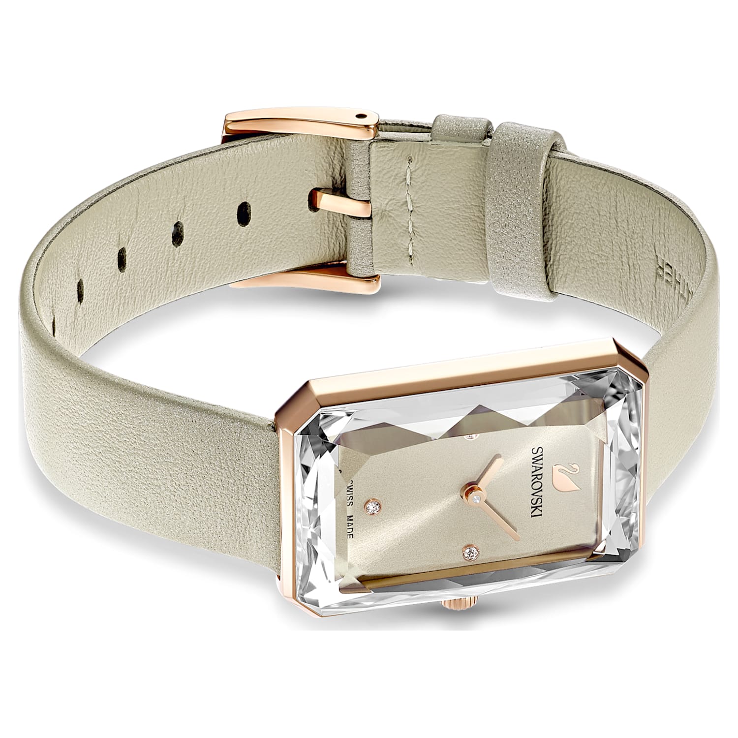 Swarovski Uptown Crystal Grey Dial Grey Leather Strap Watch for Women - 5547716 Watches Swarovski   
