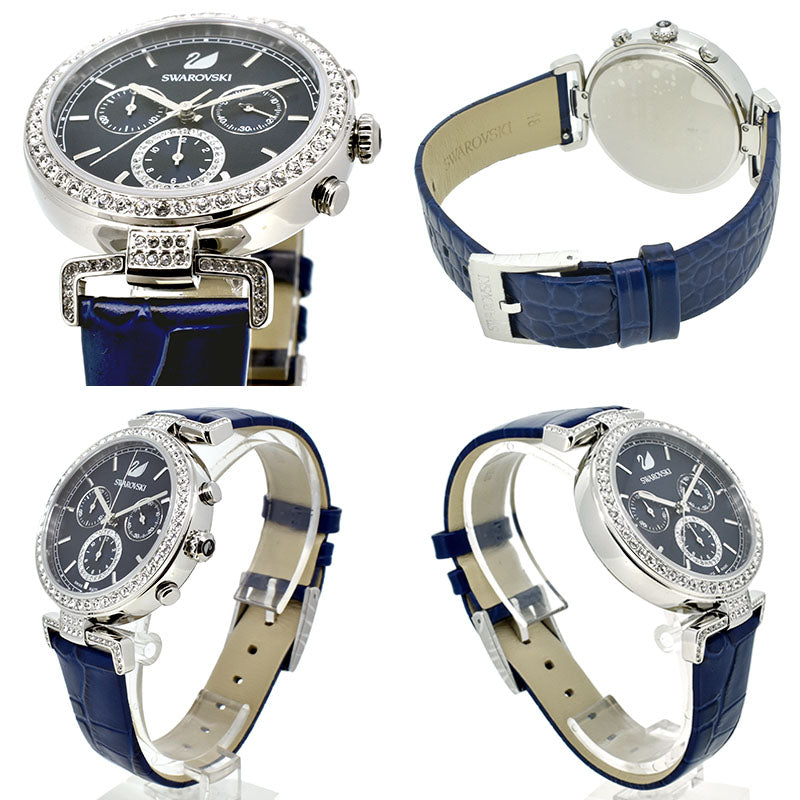 Swarovski Era Journey Blue Dial Blue Leather Strap Watch for Women - 5479239 Watches Swarovski   