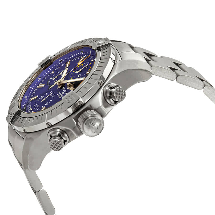 Breitling Avenger Chronograph 45mm Blue Dial Silver Steel Strap Watch for Men - A13317101C1A1 Watches Breitling   