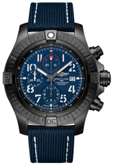 Breitling Super Avenger Chronograph 48 Night Mission Blue Dial Blue Leather Strap Watch for Men - V13375101C1X2 Watches Breitling   
