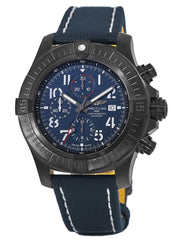 Breitling Super Avenger Chronograph 48 Night Mission Blue Dial Blue Leather Strap Watch for Men - V13375101C1X2 Watches Breitling   