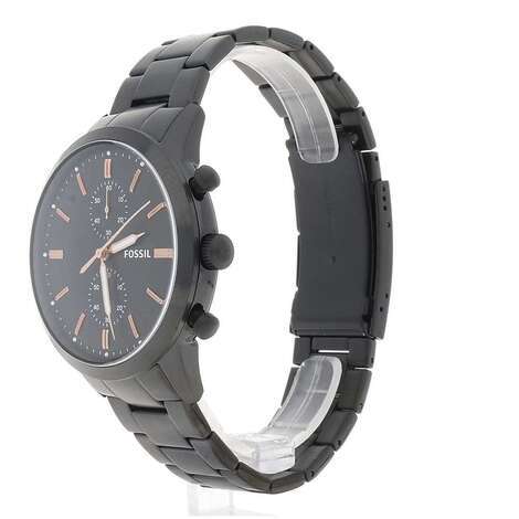 Fossil Townsman Chronograph Black Dial Black Steel Strap Watch for Men - FS5379 Watches Fossil   