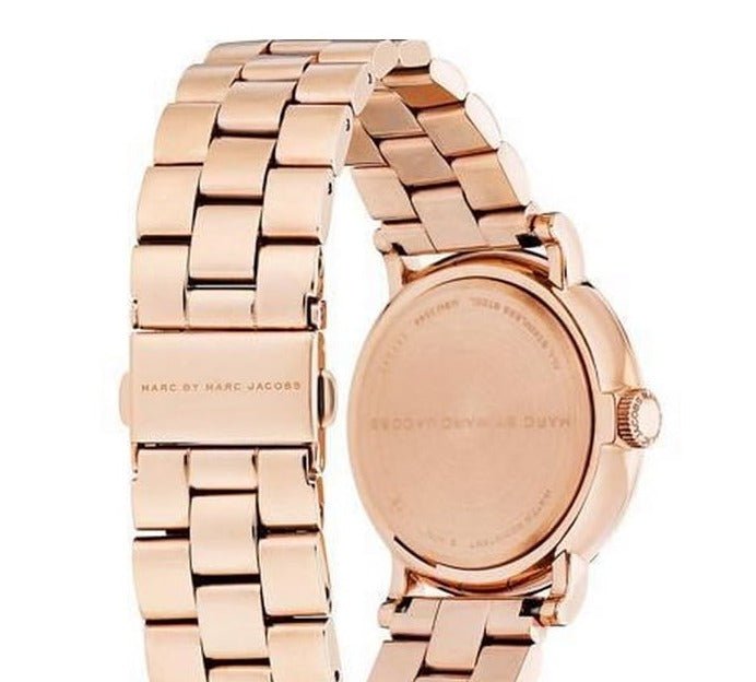 Marc Jacobs Baker White Dial Rose Gold Stainless Steel Strap Watch for Women - MBM3244 Watches Marc Jacobs   