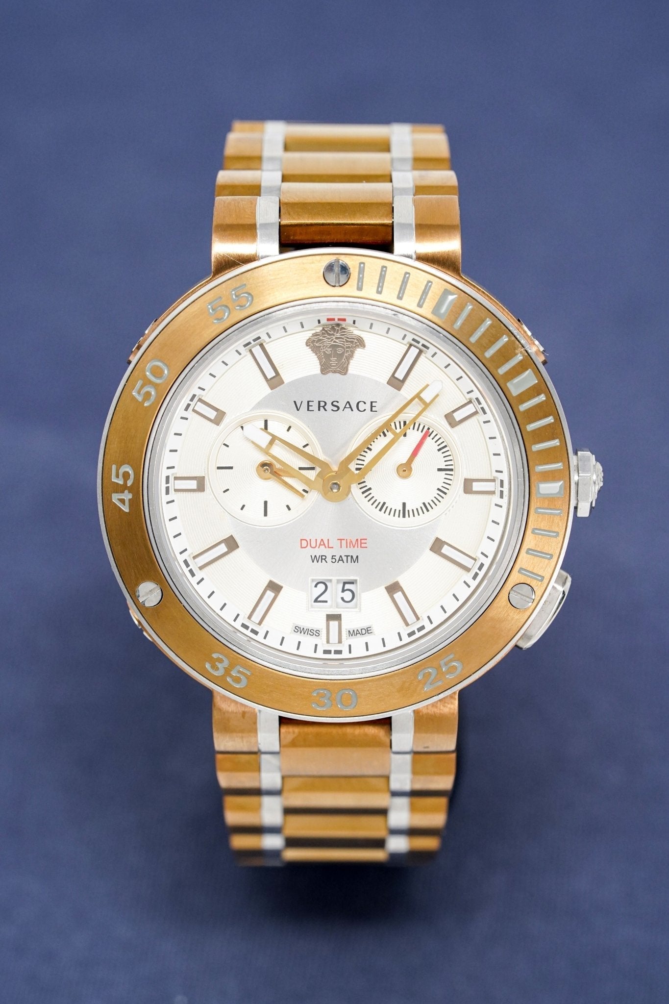 Versace V Extreme Chronograph White Dial Rose Gold Stainless Steel Watch for Women - VCN050017 Watches Versace   