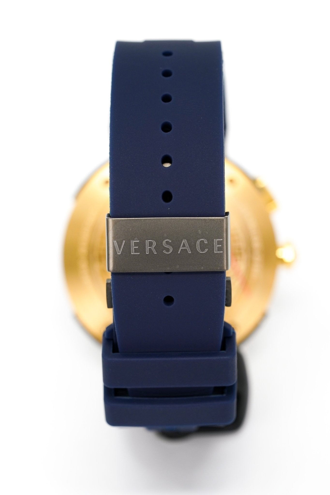 Versace V Extreme Chronograph Blue & Gold Tone Dial Blue Rubber Strap Watch for Men - VCN010017 Watches Versace   