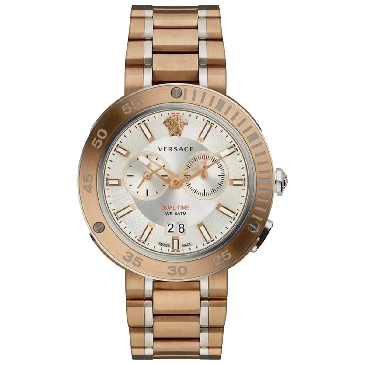 Versace V Extreme Chronograph White Dial Rose Gold Stainless Steel Watch for Women - VCN050017 Watches Versace   