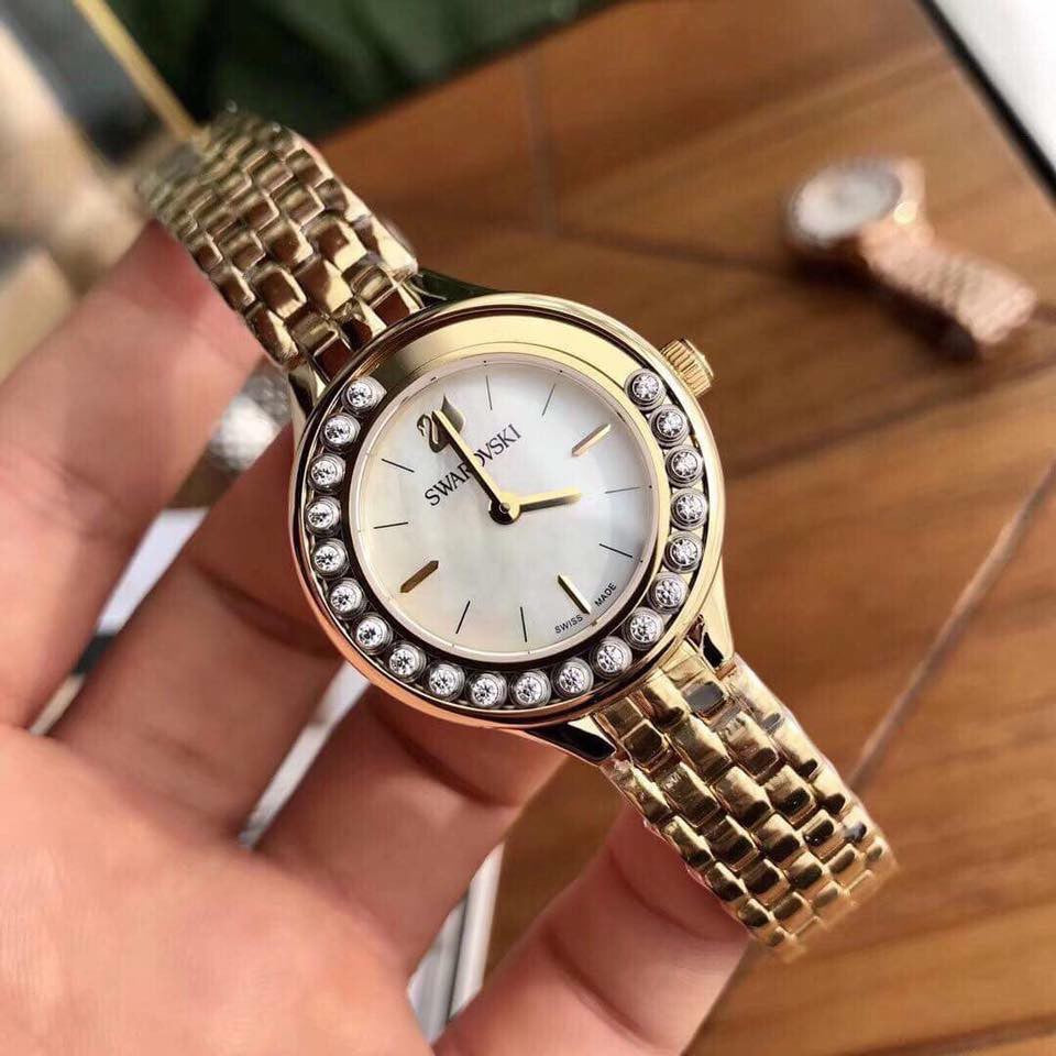 Swarovski Lovely Crystals Mother of Pearl Dial Rose Gold Steel Strap Watch for Women - 5261496 Watches Swarovski   